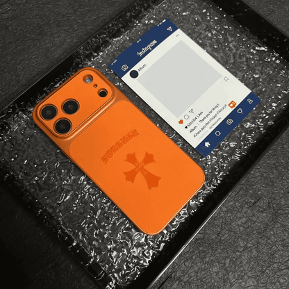 Chrome Hearts Cross Leather iPhone Case