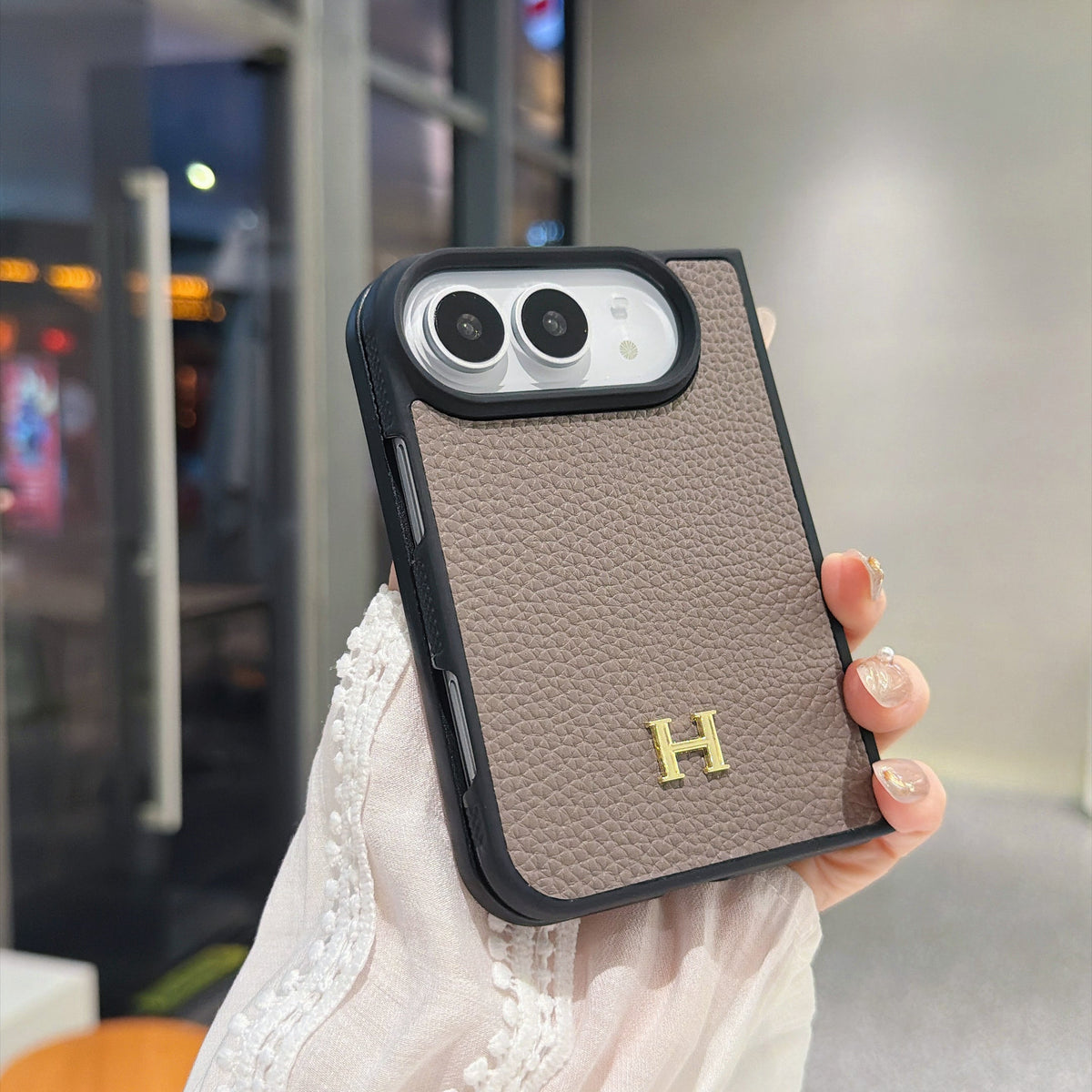 H-Emblem Textured iPhone Duo Case | 11 Colors — luxury hermes iphone duo case 14