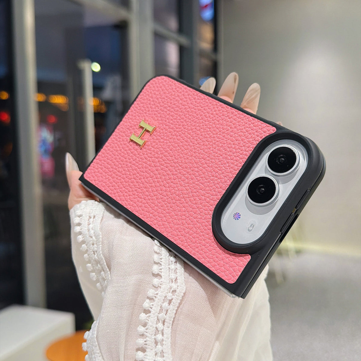 H-Emblem Textured iPhone Duo Case | 11 Colors — luxury hermes iphone duo case 26