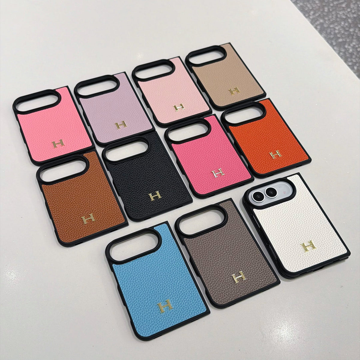 H-Emblem Textured iPhone Duo Case | 11 Colors — luxury hermes iphone duo case 33