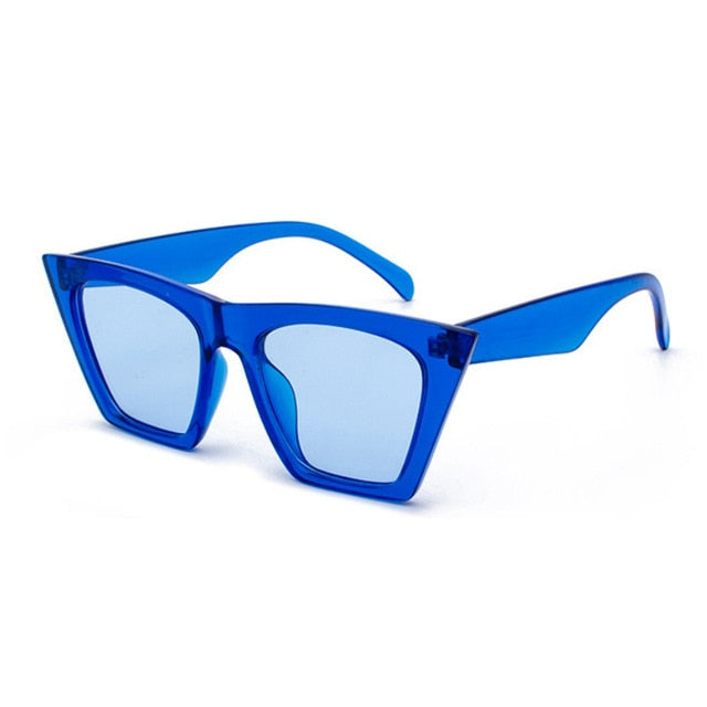 new brand sunglasses Square glasses Personalized cat eyes Colorful sunglasses trend versatile sunglasses uv400 curtain